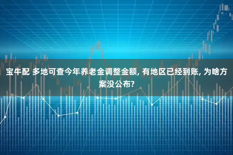 宝牛配 多地可查今年养老金调整金额, 有地区已经到账, 为啥方案没公布?